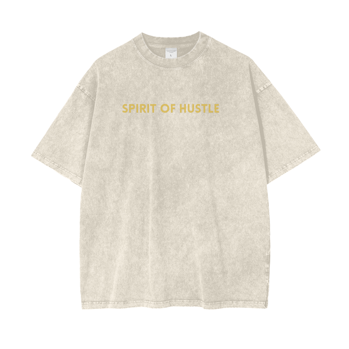 Oversize Acid Wash T-Shirt - Unisex, 250 GSM Pure Cotton - SPIRIT OF HUSTLE