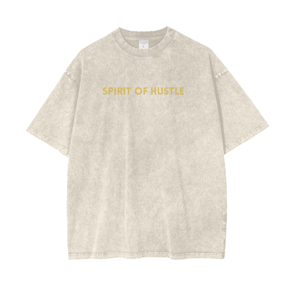 Oversize Acid Wash T-Shirt - Unisex, 250 GSM Pure Cotton - SPIRIT OF HUSTLE