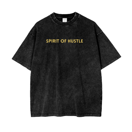 Oversize Acid Wash T-Shirt - Unisex, 250 GSM Pure Cotton - SPIRIT OF HUSTLE